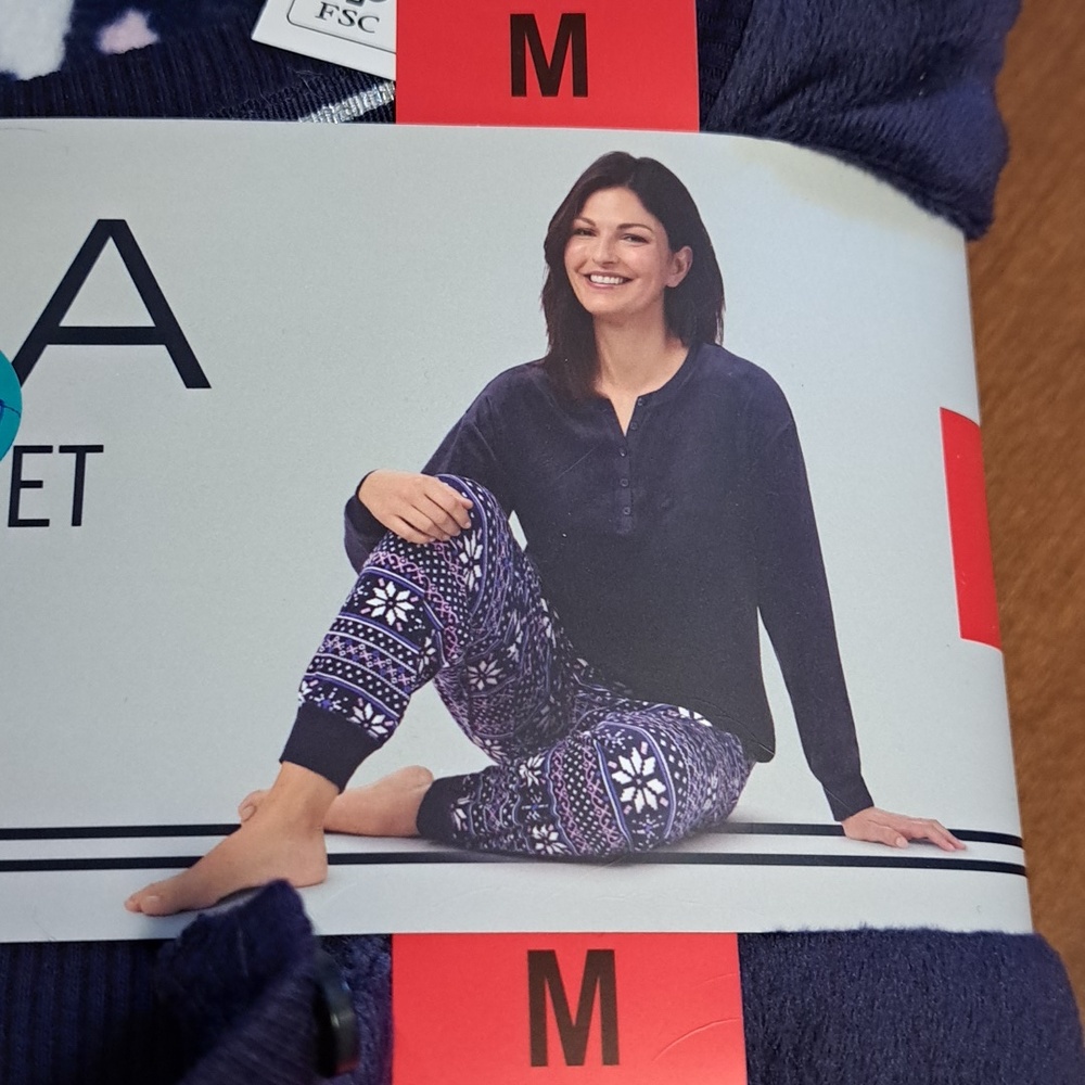 Nautica Women's Navy & White Patterned Sleep Set M - Picture 2 of 4
